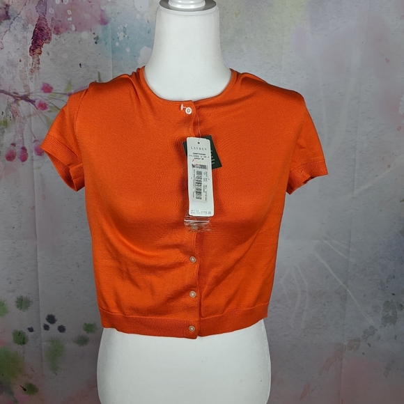 Sweaters - 🆕Lauren Ralph Lauren Orange Cardigan Small